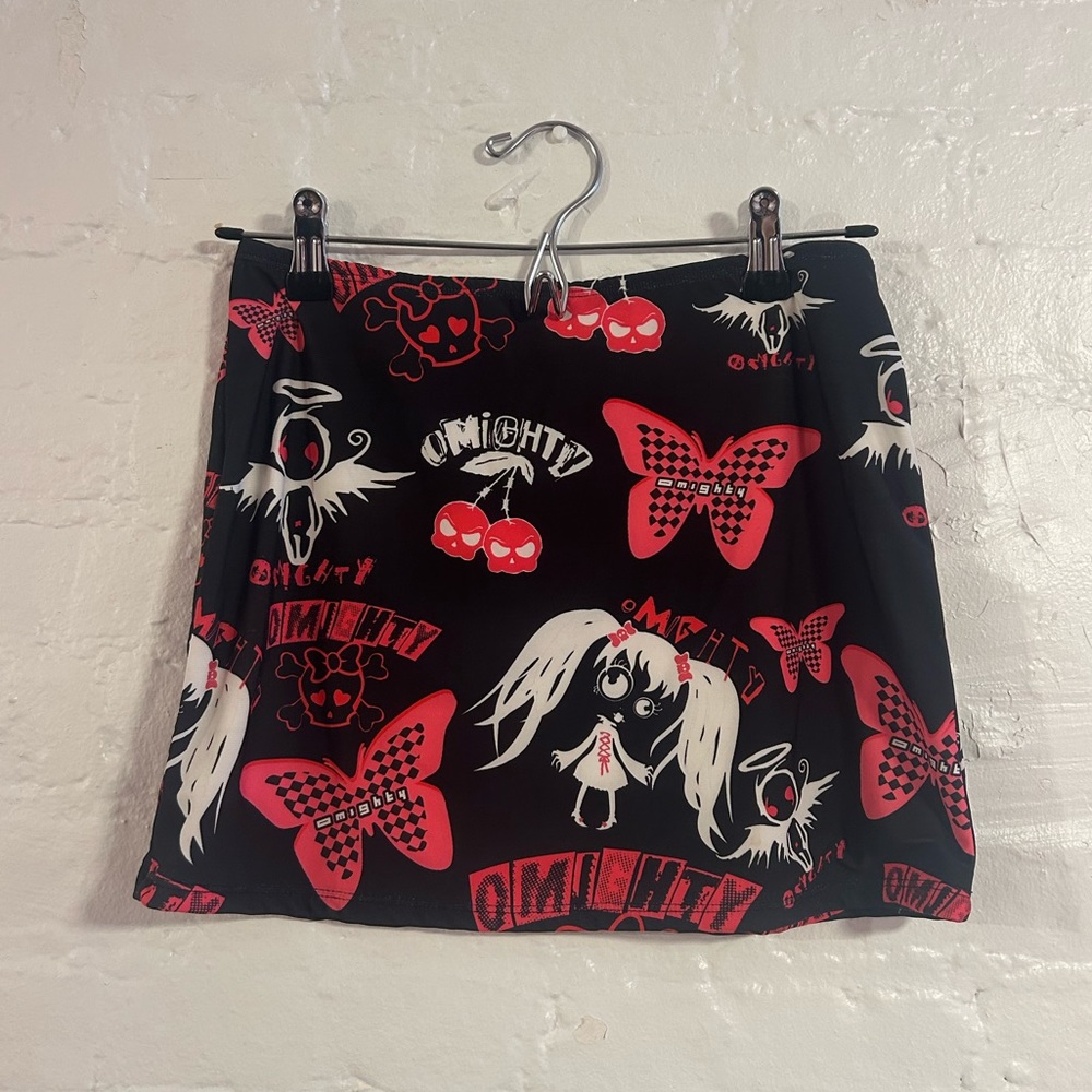Omighty Pink and Black Gothic Miniskirt